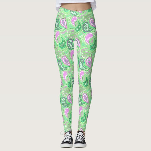 Turkish cucumbers abstract polka dot pattern  leggings (Front)