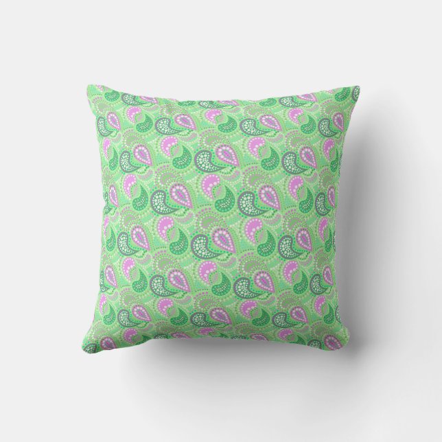 Turkish cucumbers abstract polka dot pattern throw pillow (Back)