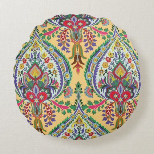 Turkish decorative seamless pattern Vintage Islam Round Pillow