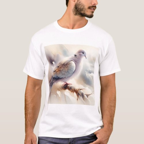 Turkish Dove Elegance AREF408 _ Watercolor T_Shirt