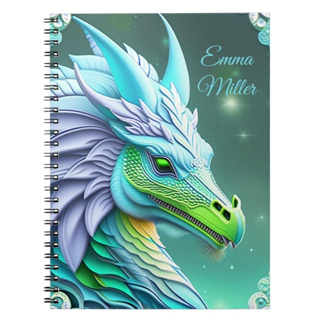 Turkish dragon, imaginative digital art notebook (Front)