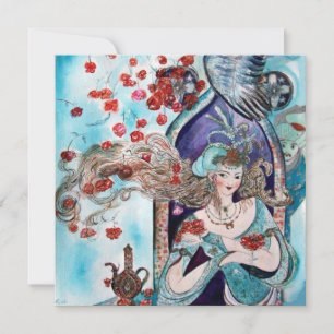 TURKISH FAIRY TALE ,bright red blue white Announcement