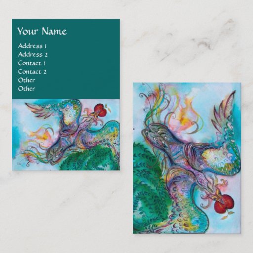 Customizable TURKISH FAIRY TALE / PHOENIX WITH APPLE BUSINESS CARD TEMPLATES