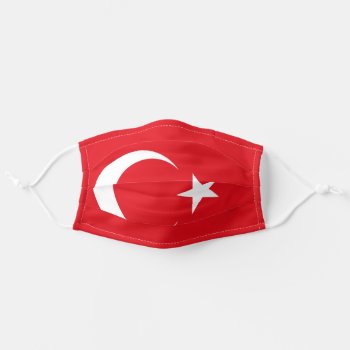 Turkish Flag Adult Cloth Face Mask by maxiharmony at Zazzle