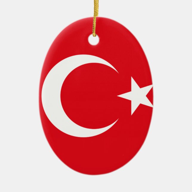 Turkish Flag Ceramic Ornament (Front)