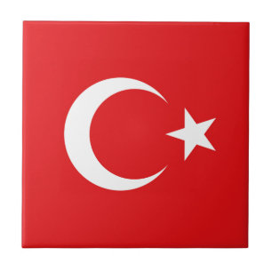 Turkish flag ceramic tile