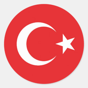 Turkish flag classic round sticker