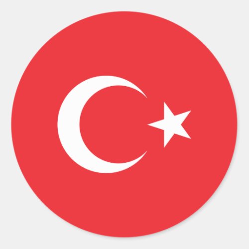 Turkish Flag Classic Round Sticker