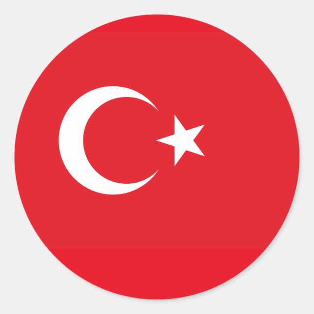 Turkish Flag, Flag of Turkey Classic Round Sticker (Front)