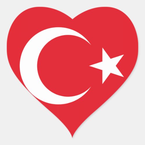 Turkish Flag Heart Sticker