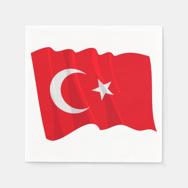 Turkish Flag Paper Napkins (Front)