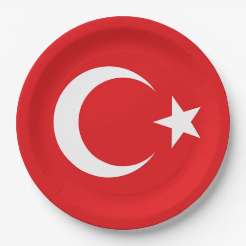 Turkish flag paper plates