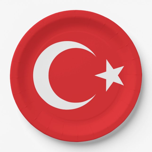 Turkish flag paper plates (Front)