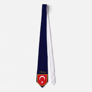Turkish Flag Personalized Tie Custom Name Necktie
