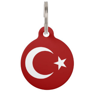 Turkish flag pet ID tag