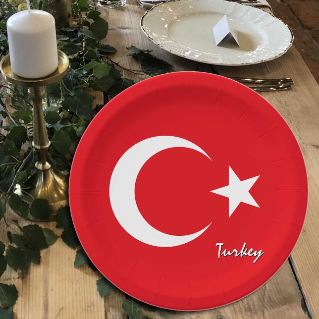 Turkish Flag plates, party, sports, Turkey Paper Plates (Creator Uploaded)