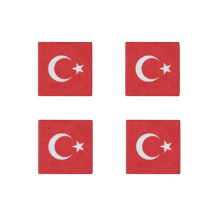 Turkish flag stone magnet