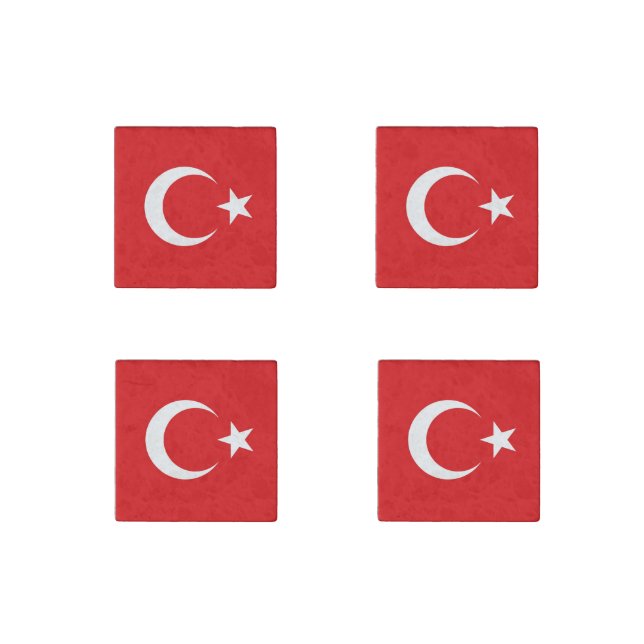 Turkish flag stone magnet (Front)