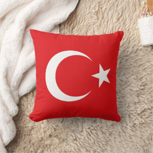 Turkish flag throw pillow
