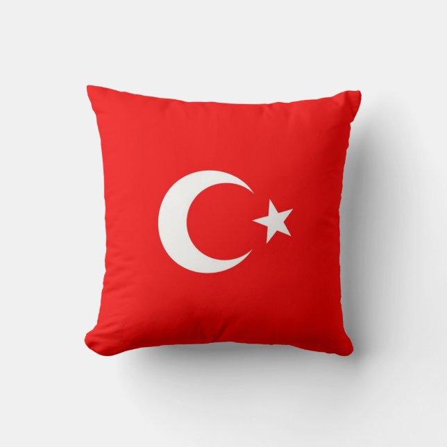 Turkish Flag Throw Pillow (Front)