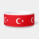 Turkish Flag (Turkey) Bowl<br><div class="desc">This design features the national flag of Turkey (Türkiye), officially the Republic of Turkey (Türkiye Cumhuriyeti), is a transcontinental country located mainly on the Anatolian peninsula in Western Asia, with a smaller portion on the Balkan peninsula in Southeastern Europe. East Thrace, the part of Turkey in Europe, is separated from...</div>