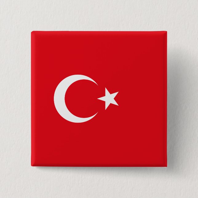 Turkish Flag (Turkey) Button (Front)