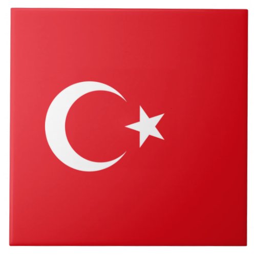Turkish Flag Turkey Ceramic Tile