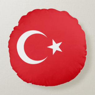 Turkish Flag (Turkey) Round Pillow