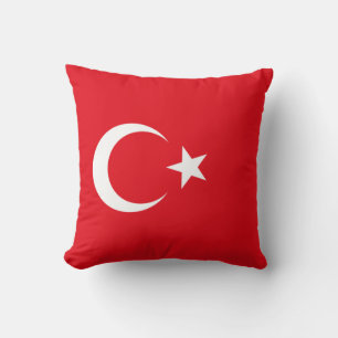 Turkish Flag (Turkey) Throw Pillow