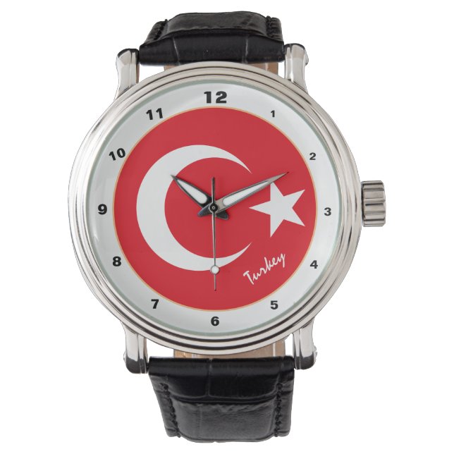 Turkish Flag & Turkey trendy fashion /design watch (Front)