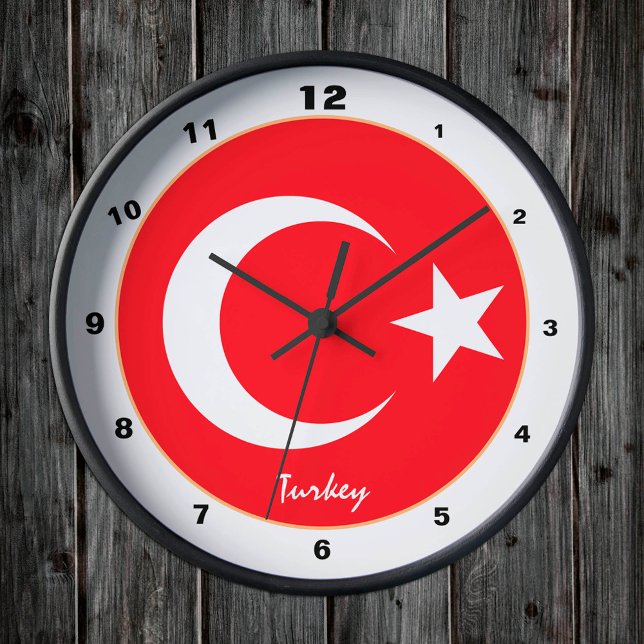Turkish Flag, Turkey trendy Home /design clock (Creator Uploaded)