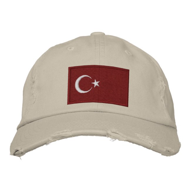 Turkish Flag Turkiye Embroidered Baseball Cap (Front)