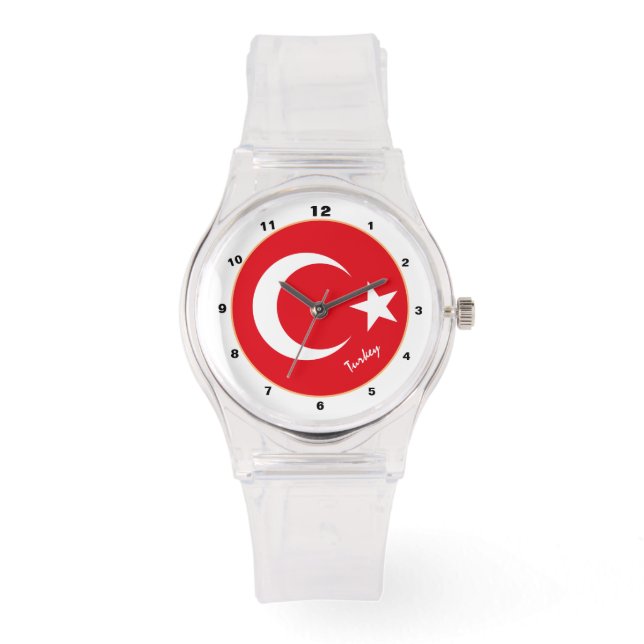 Turkish Flag watch, Turkey fashion /design watch (Front)