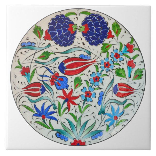 Turkish floral design ceramic tile (Front)