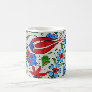 Turkish floral design coffee mug