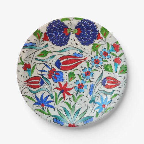 Turkish floral design paper plates