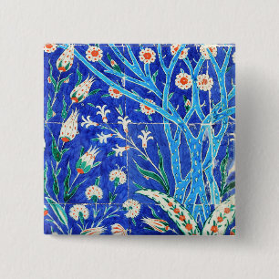 Turkish floral tiles button