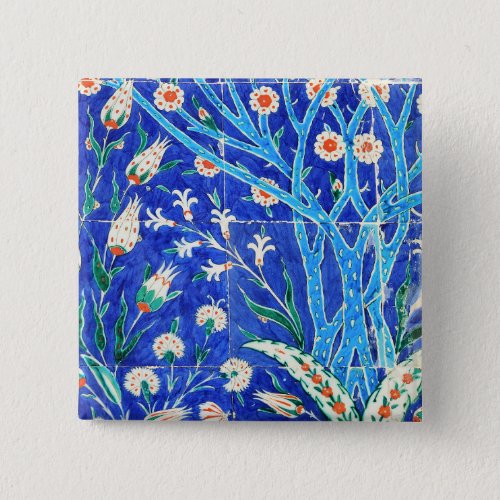 Turkish floral tiles button