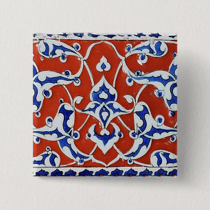 Turkish floral tiles button