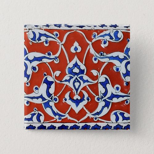 Turkish floral tiles button