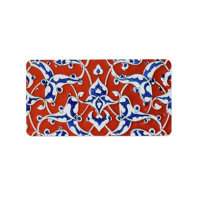 Turkish floral tiles label (Front)