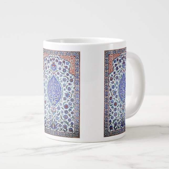 Turkish floral tiles large coffee mug (Front Right)