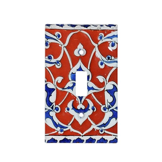 Turkish floral tiles light switch cover (Front)