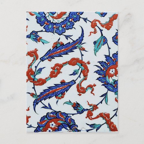 Turkish floral tiles postcard