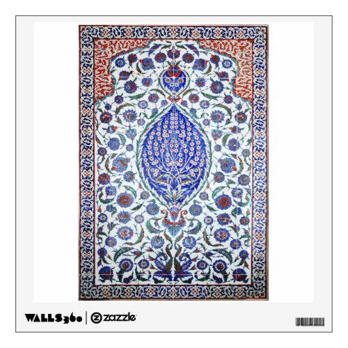 Turkish floral tiles wall decal