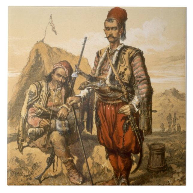 Turkish foot soldiers in the Ottoman army, pub. by Tile (Front)
