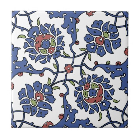 Turkish Garden Flower Composition 1 Ceramic Tile