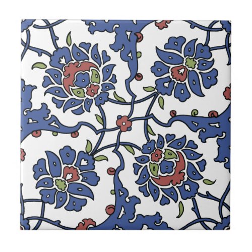 Turkish garden flower composition 1 ceramic tile