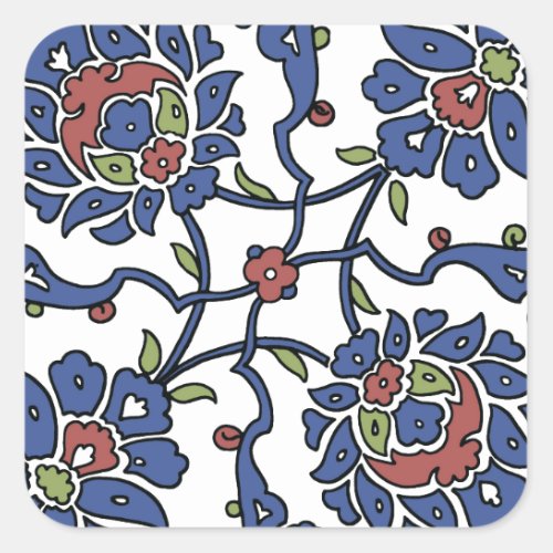 Turkish garden flower composition 1 square sticker