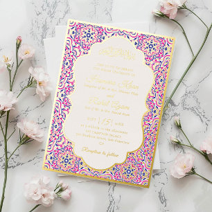 Turkish Geometric Motif Pattern Islamic Wedding Foil Invitation